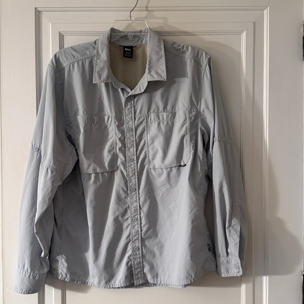 REI Men's Vapor Blue Sahara Cooling Shirt